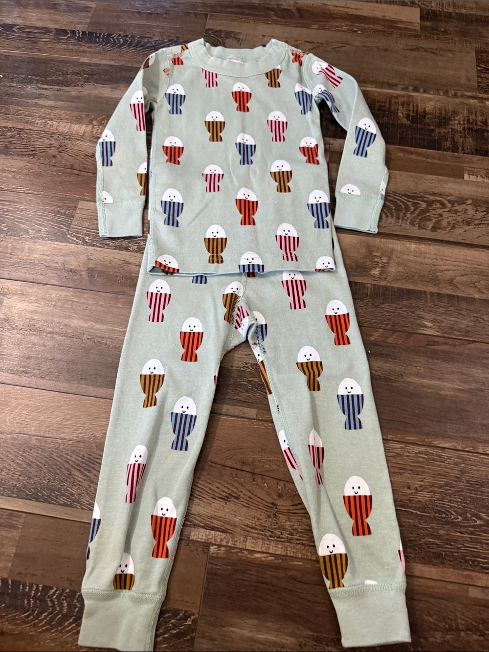 Kids Green Ice Cream Print One-Piece Pajama Set